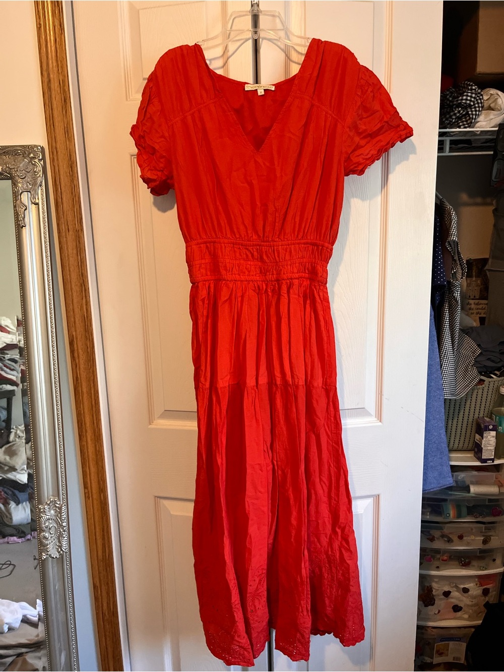 Red maxi dress